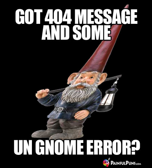 Got 404 message and some un gnome error?
