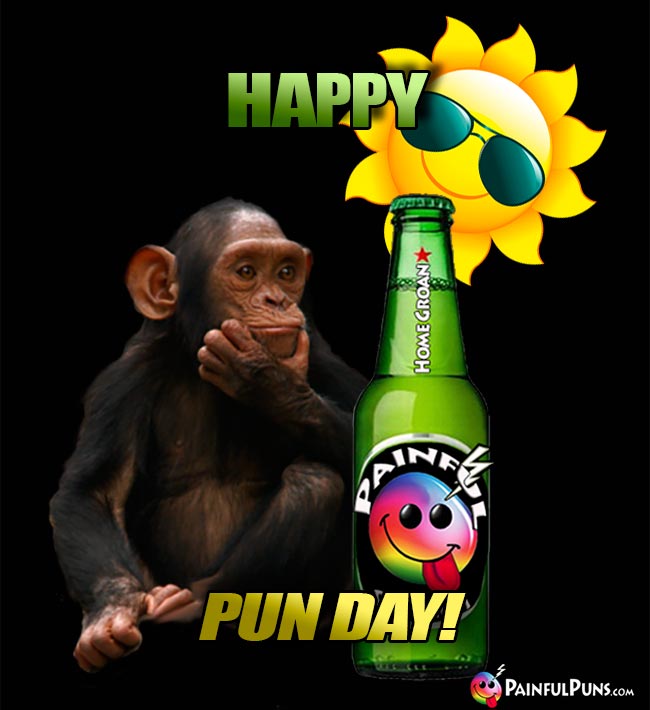 Chimp Says: Happy Pun Day!