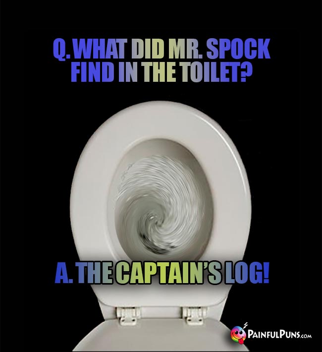 Q. What did Mr Spock find in the toilet? A. The Captain's Log!